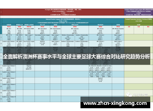 全面解析澳洲杯赛事水平与全球主要足球大赛综合对比研究趋势分析
